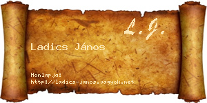 Ladics János névjegykártya