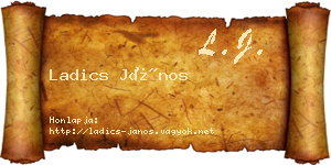 Ladics János névjegykártya