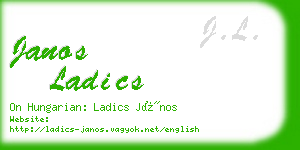 janos ladics business card